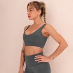 Europe and the United States shoulder straps hollow back yoga bra nude grooming