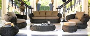 Quality 4pcs PE wicker hotel furntiure wholesale