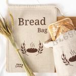 Screen Printing Unbleached Linen Bread Drawstring Bag