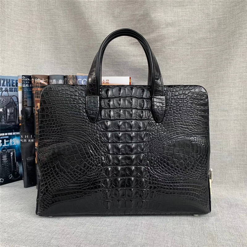 Authentic Real Crocodile Skin Password Coded Businessmen Briefcase Laptop Bag Genuine Alligator Leather Male Handbag