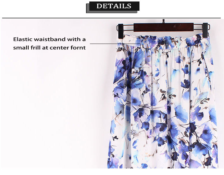 Digital Printed Viscose Midi Skirt with elastic band