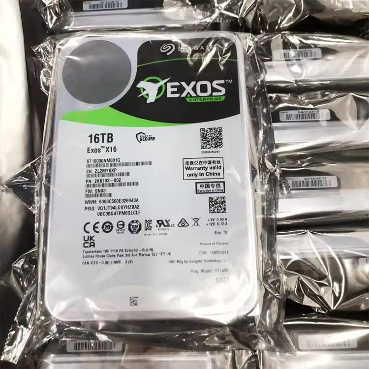 1.5Gb/s Interface Rate Seagate Exos 16TB Enterprise HDD SATA 6Gb/s 512e/4Kn 7200 RPM 256MB Cache 3.5" Internal Hard Drive