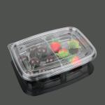 Clear PET FDA 2 Compartment Disposable Food Containers