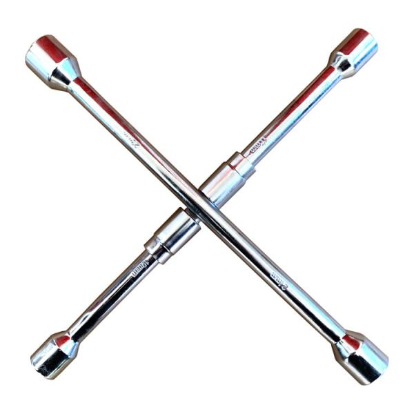 Cheap 17/19/21/23mm Size Folding 4 Way Cross Wrench For Car Tire Replacement for sale