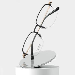 Quality Men Titanium Frame Glasses , OEM Transparent Half Frame Glasses wholesale