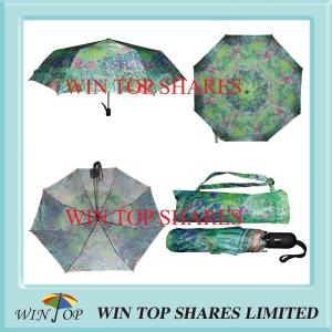 Quality Monet Painting Hot Transfer 3 Folds Auto Umbrella wholesale