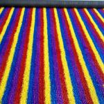 Anti UV Safe Park Colorful Artificial Grass / Rainbow Runway Laying Artificial