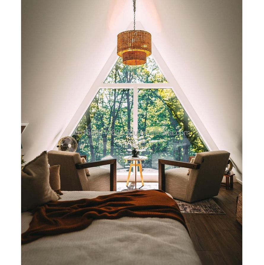 EU Forest A-shaped Triangular Steel Structure Wooden Houses for a Sustainable Lifestyle