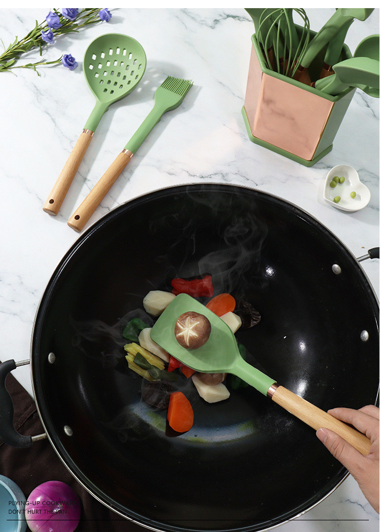 13 Pcs Silicone Cooking Utensils Kitchen Utensil Set Kitchen Gadgets & Kitchen Tool Turner Tongs, Spatula, Spoon, Brush