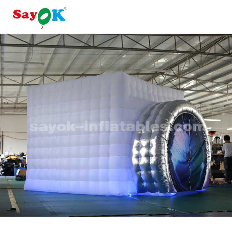Inflatable Party Tent White And Silver Camera Shaped Inflatable Photo Booth For Trade Show