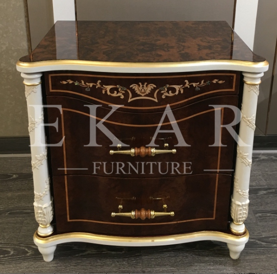 Minimalist Design Side Table French Bedside Stande Table With Curved Legs TB-032