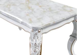 Quality Pearlescent White Painted Rectangular Marble Dining Table wholesale