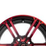 14 Inch Golf Cart Aluminum Wheels Red Gloss Black 4X4 Bolt Pattern 101.6 PCD 7