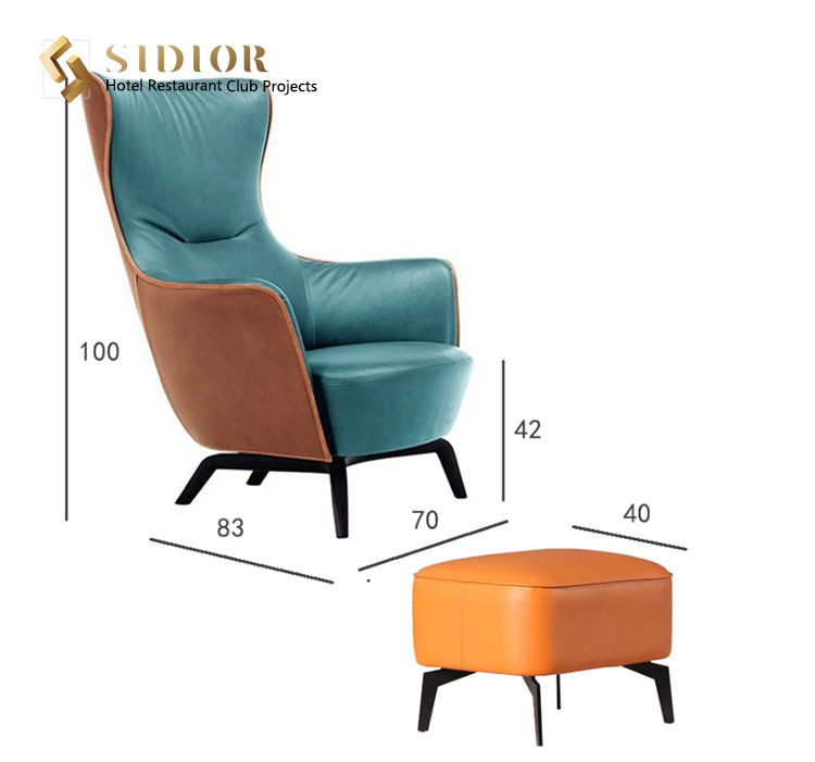 Modern Leisure Chair, Morder Leather Chair, Leather Upholstered Chair, Leather Living Room Chair