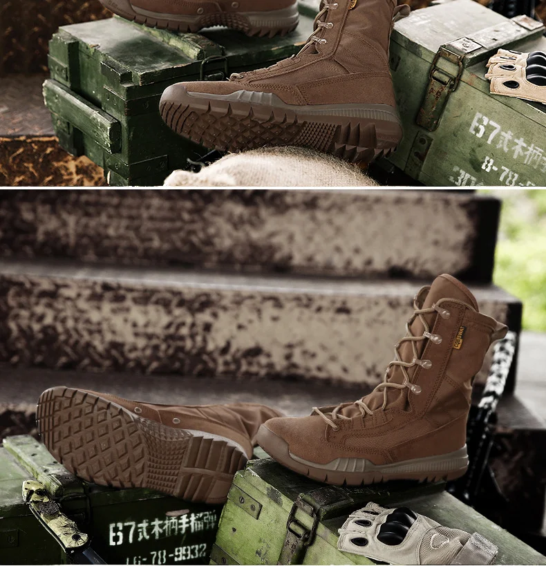 6 Inch Side Zip Tactical Boots Military Under Armour Waterproof Leather Motorcycle