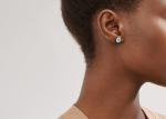 ODM Turquoise Circle Earrings , Dia 9.65mm 18k Turquoise Earrings 2.37g Weight