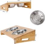 Anti Slipping Elevated Bamboo SS304 Bowl Pet Feeder Stand