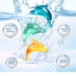 8g Dolphin-Shaped Concentrated Laundry Detergent Capsules Pods Green Fresh