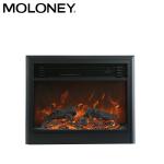 770mm Wood Mantel Fireplace Small Bevel Edge Simulation Charcoal LED Light