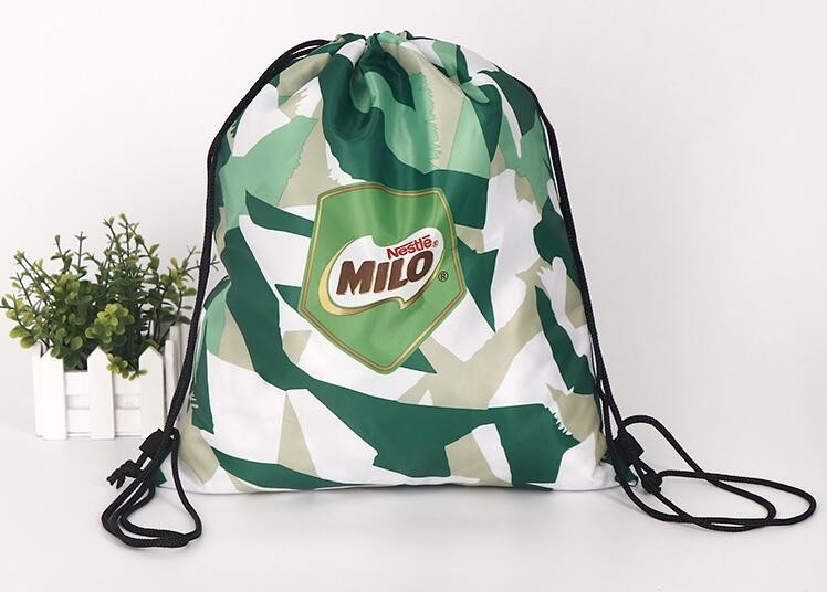 Recycled Foldable Nylon Polyester Tote Bag with logos polyester shopping bag Custom advertising handle non woven bag PAC