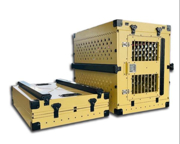 Yellow Green Travel Collapsible Dog Crates Foldable Rustproof Heavy Duty