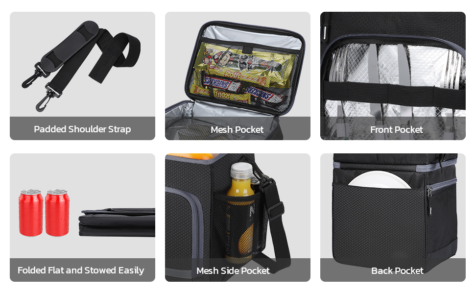 Collapsible Leakproof Insulated Lunch Cooler Bag Reusable For Women Men