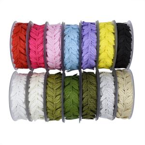 Quality Polyester Leaf Ribbon Ultrasonic Red Poly Ribbon For Wedding Decoration wholesale