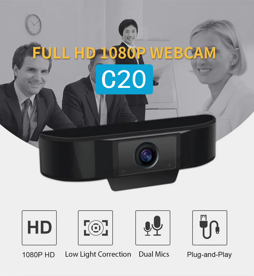 plug and play 1080P HD Webcams Computer Web Cam Live Streaming Webcam with Dual mics