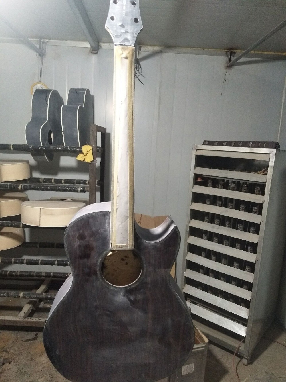 AAAA handmade all Solid ebony wood single cut guitar 14 frets imported wood armrest GA acoustic electric guitar