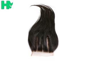 Quality 100% Human Hair Closure 4*4 Lace Closure Extension Three Part Way Straight wholesale