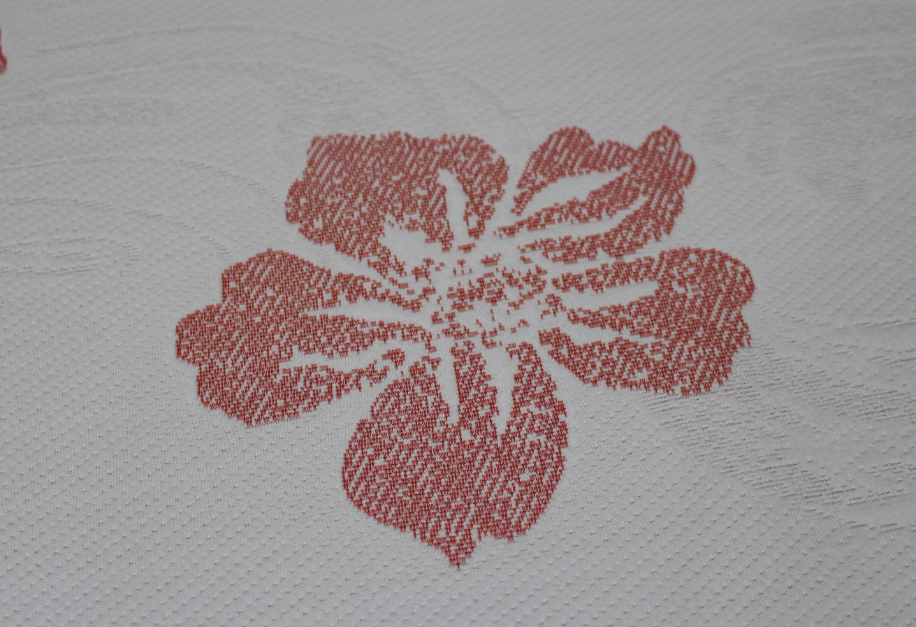 Water Resistant 240gsm Poly Jacquard Knit Fabric With Flower Pattern