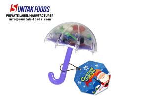 Quality Seasonal Christmas umbrella Jelly bean toy candy with small toys wholesale