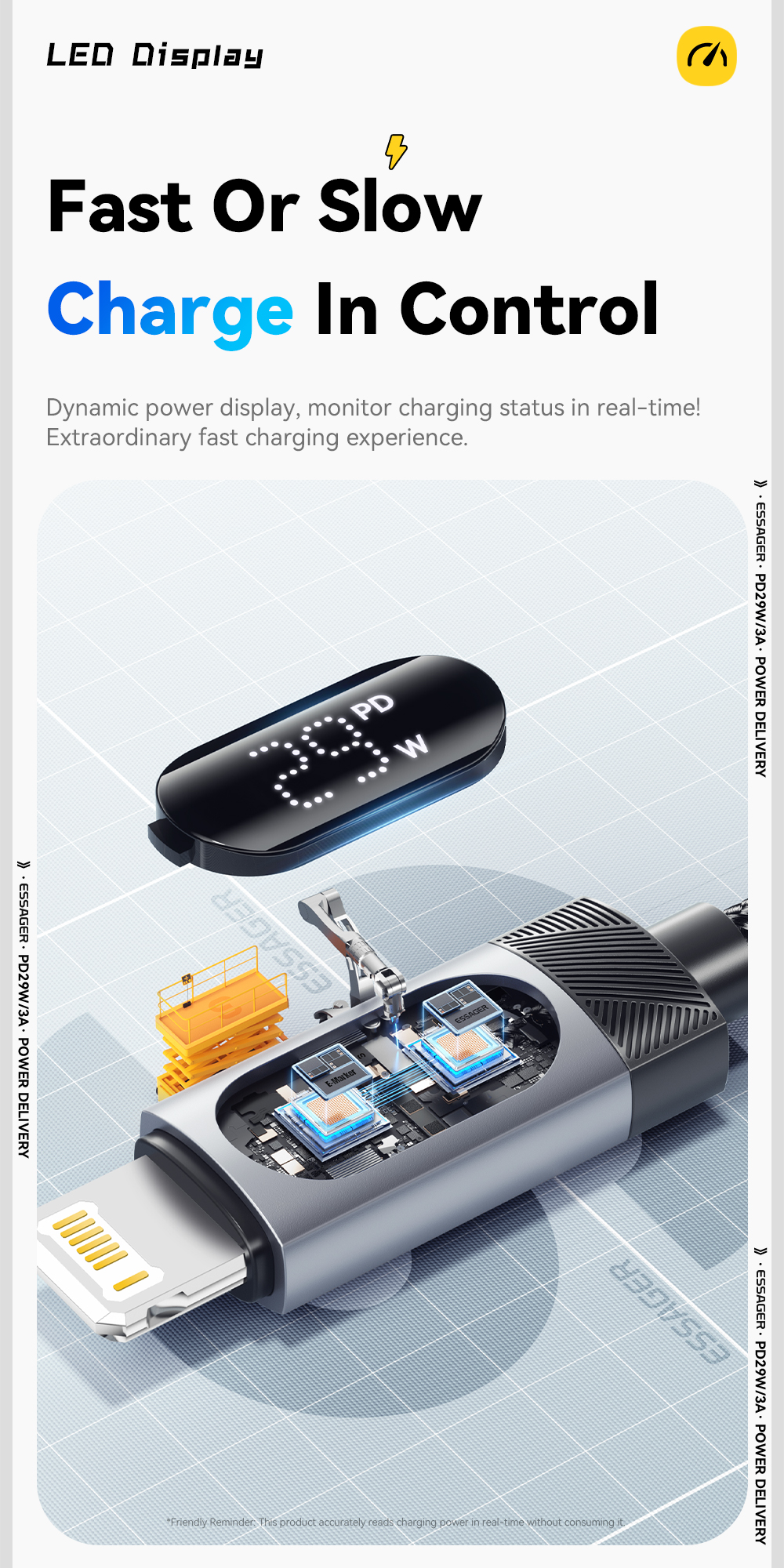 ESSAGER ES-X64 Series 29W USB-C to Lighting Charging Cord Data Cable