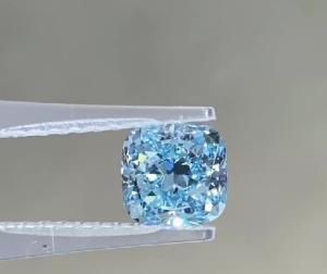 Quality Square Cushion Modified Brilliant Carbon Lab Grown Blue Diamonds IGI Certified wholesale