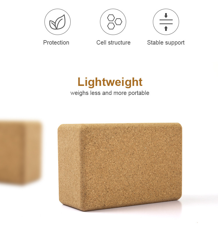 Custom Logo Recyclable Wholesale Solid Natural Cork Yoga Block For Indoor Yoga Exercise