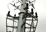 Silver Monopole Transmission Tower , Hot-dip Galvanized Power Monopole