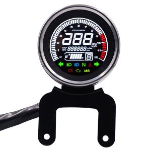 Quality Black 12V Motorbike Fuel Gauge , LCD Universal Motorcycle Cluster wholesale