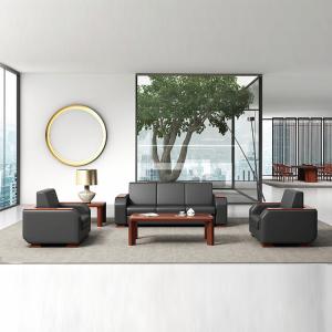Quality 3 Seat Office Furniture Sofa Lounge Set Black Leather Modular wholesale