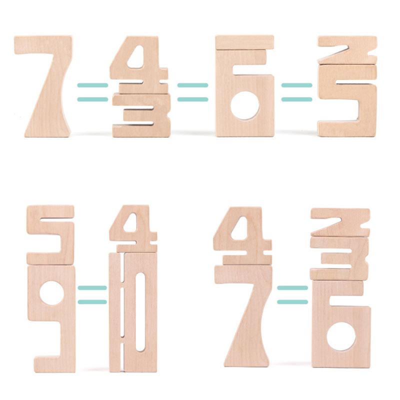 Balance Jenga Wooden Number Blocks Toys 16cm Jumbo Wooden Building Blocks