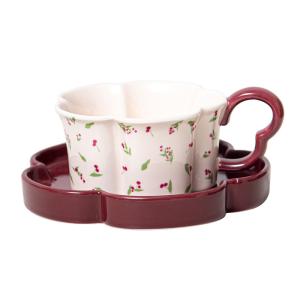 Quality Vintage Afternoon Tea Flower Shaped Tea Cups And Saucers Cappuccino Mug Porcelain Set wholesale