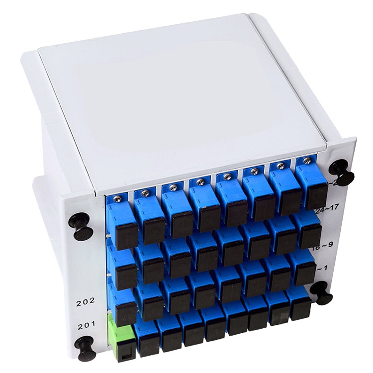 FTTH 1x16 LGX Box Type Splitter SC APC UPC Fiber Optic PLC Splitter ABS Cassette Plug in Type Splitter Single Mode