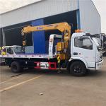 Diesel Rollback Wrecker Truck 90km/h Hydraulic Flatbed Tow Truck With Crane