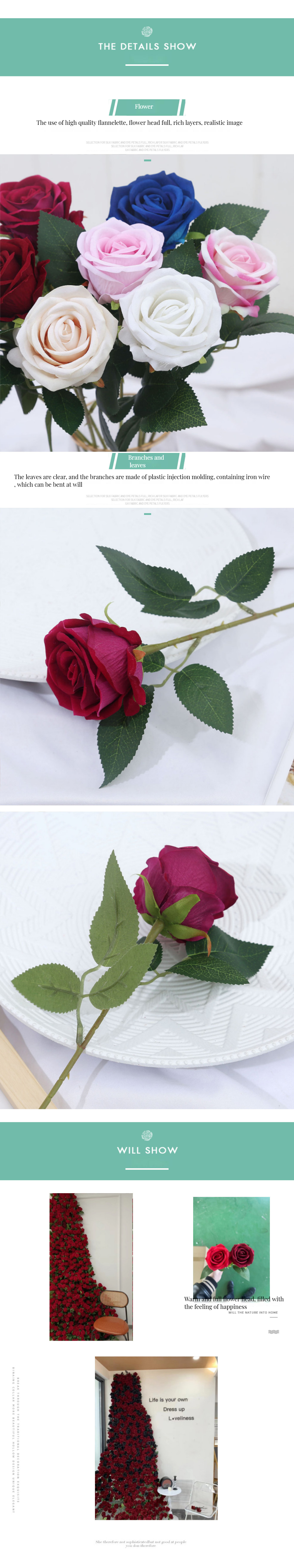 Custom Artificial Single Velvet Rose for Mother's Day Events Decoration and Occasion