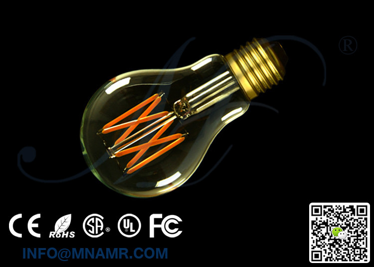 6W A19 LED Edison Bulb for Vintage Wrought Iron Light Loft Style Creative Pendant Lamp