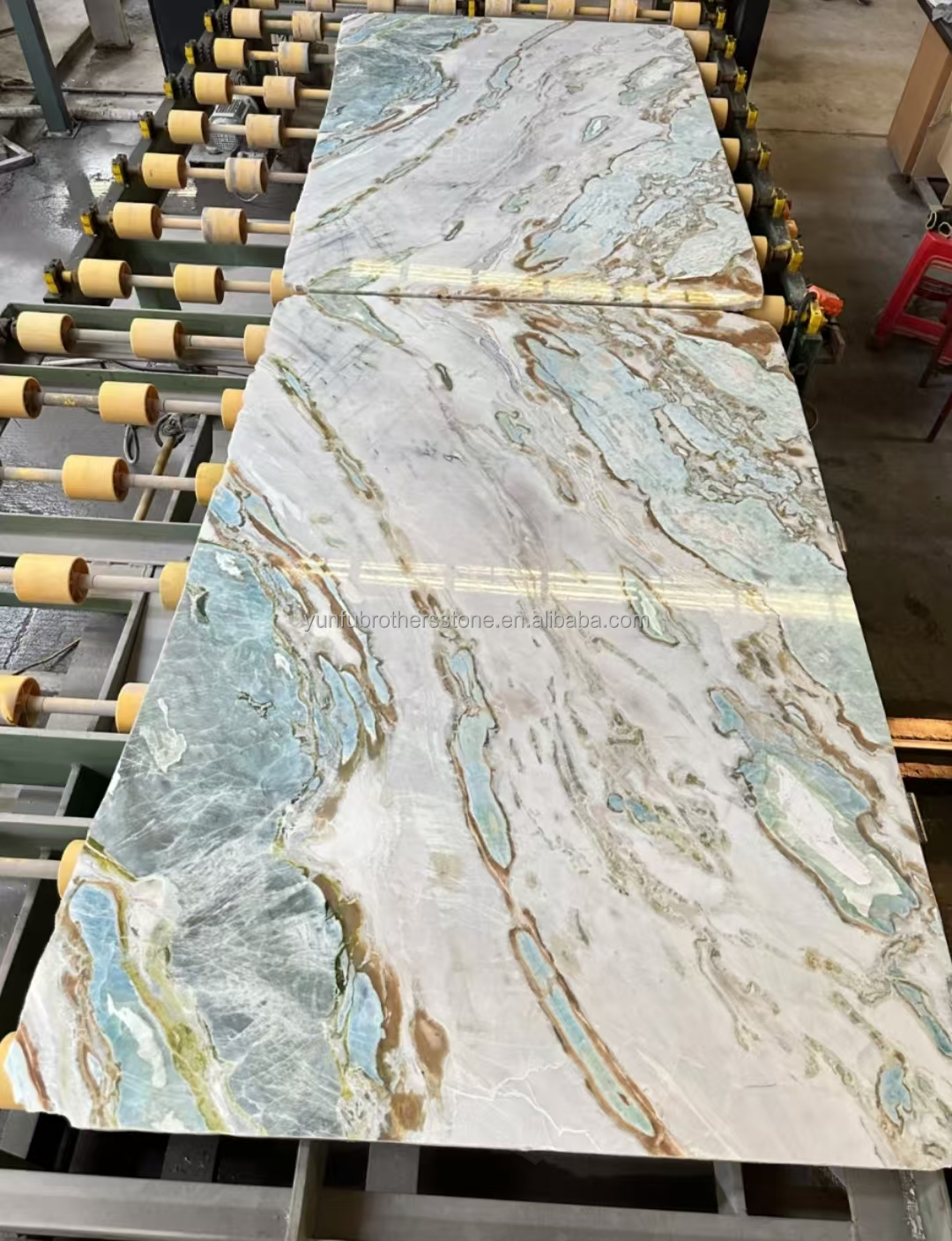 Maldives Blue Luxury Stone Translucent Polished Big Slab for Hotel Dining Table Set