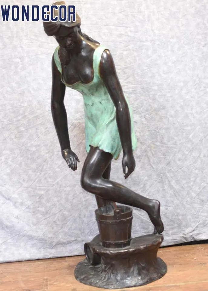 3D Bronze Statues Sculpture Customizable Color Lady Bronze Statue