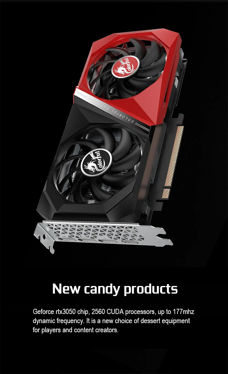 GDDR6 Miner Graphics Card Tomahawk GeForce RTX 3050 DUO 8G Dual Fan