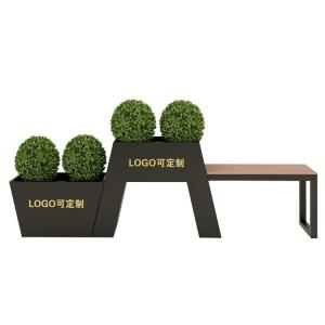 Quality Outdoor large public chair with metal black planter pot wholesale