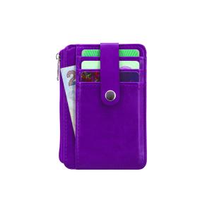 Quality Purple Color Slim Credit Card Holder , Pocket Change Purse For Women / Girls wholesale
