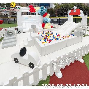 Quality Soft Play Bounce House Rental Outdoor Soft Play With Slide And Ball Pit White wholesale